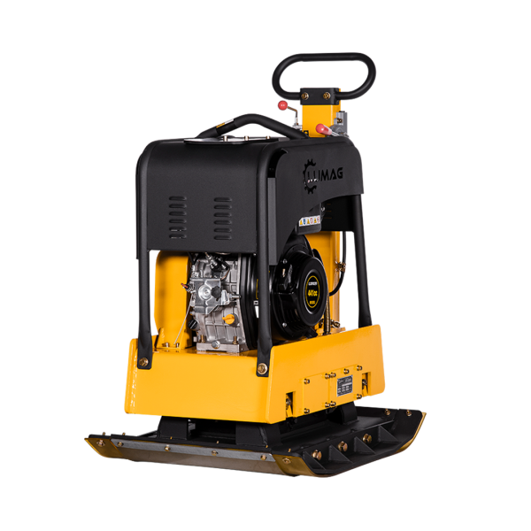 LUMAG RPi38D - Rüttelplatte reversierbar mit 292 kg inkl. Transportfahrwerk und Gummimatte