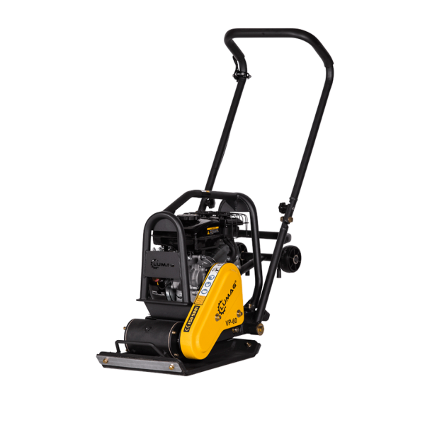 LUMAG VP 60 - Rüttelplatte vorlaufend mit 58 kg inkl. Transportfahrwerk und Gummimatte